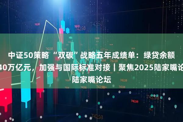 中证50策略 “双碳”战略五年成绩单：绿贷余额超40万亿元，加强与国际标准对接｜聚焦2025陆家嘴论坛