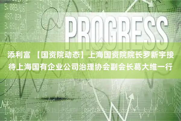 添利富 【国资院动态】上海国资院院长罗新宇接待上海国有企业公司治理协会副会长葛大维一行
